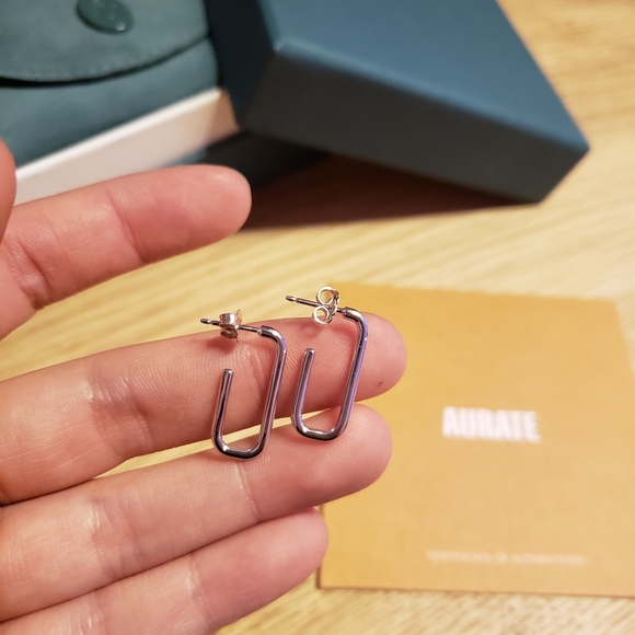 Aurate Oval Earrings - White Gold 14K - Picture 2 of 5